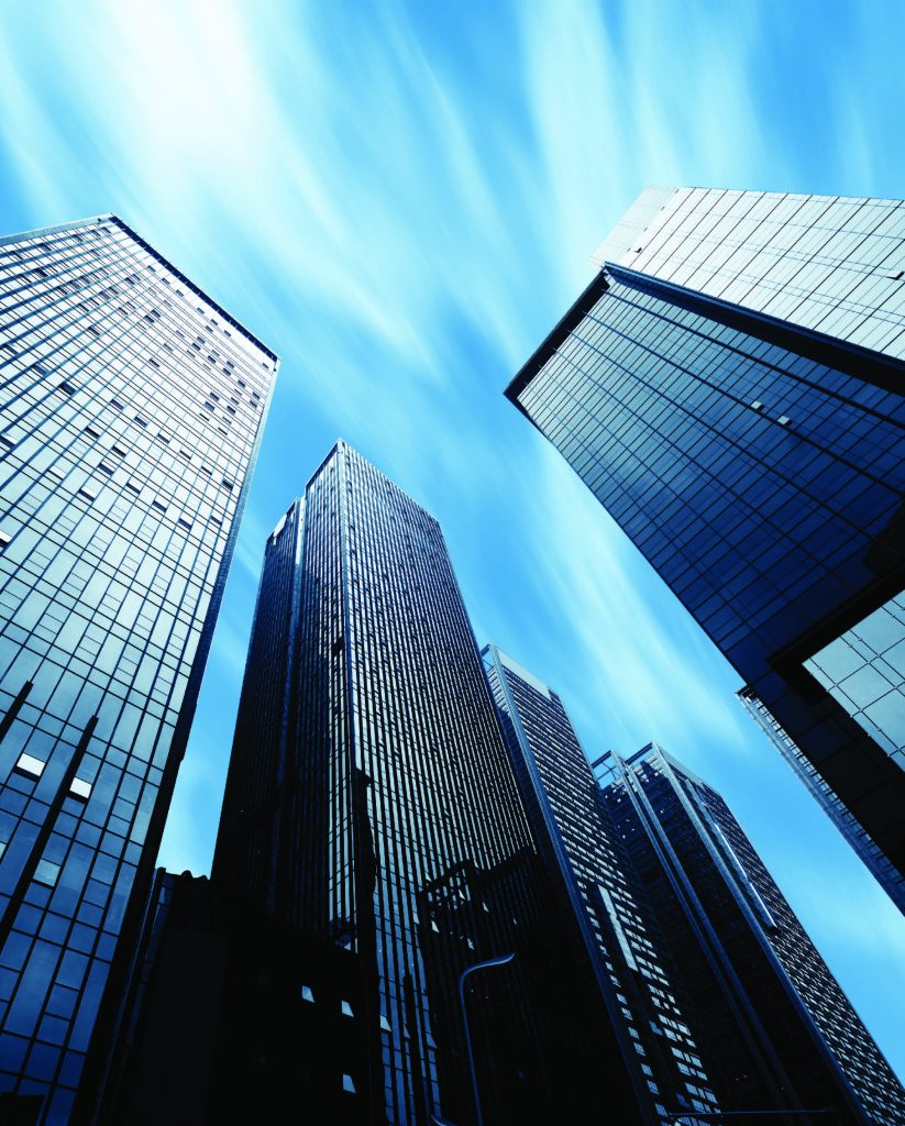 IT infrastruture SkyScrapers stock photo